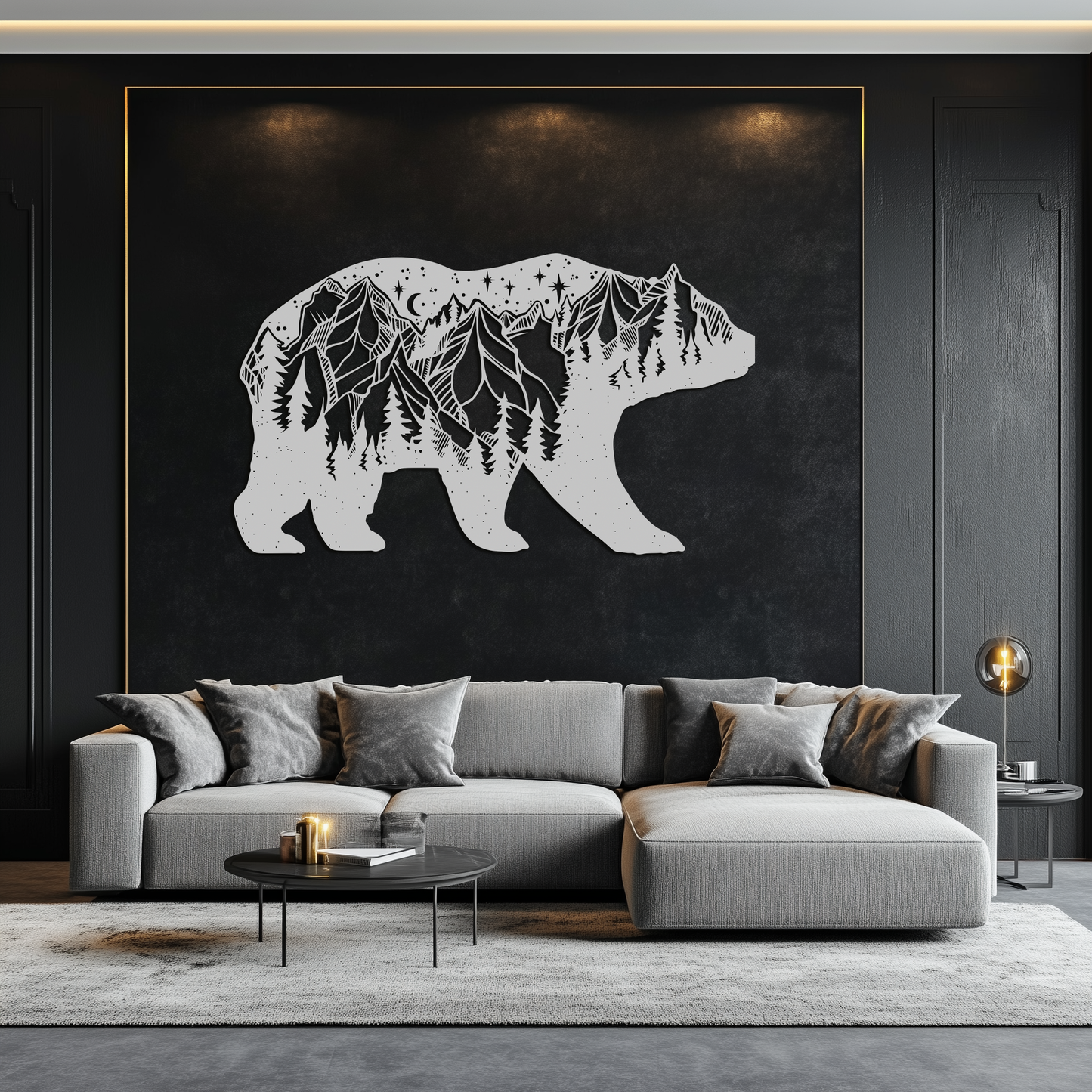 Mountain Bear Metal Wall Art
