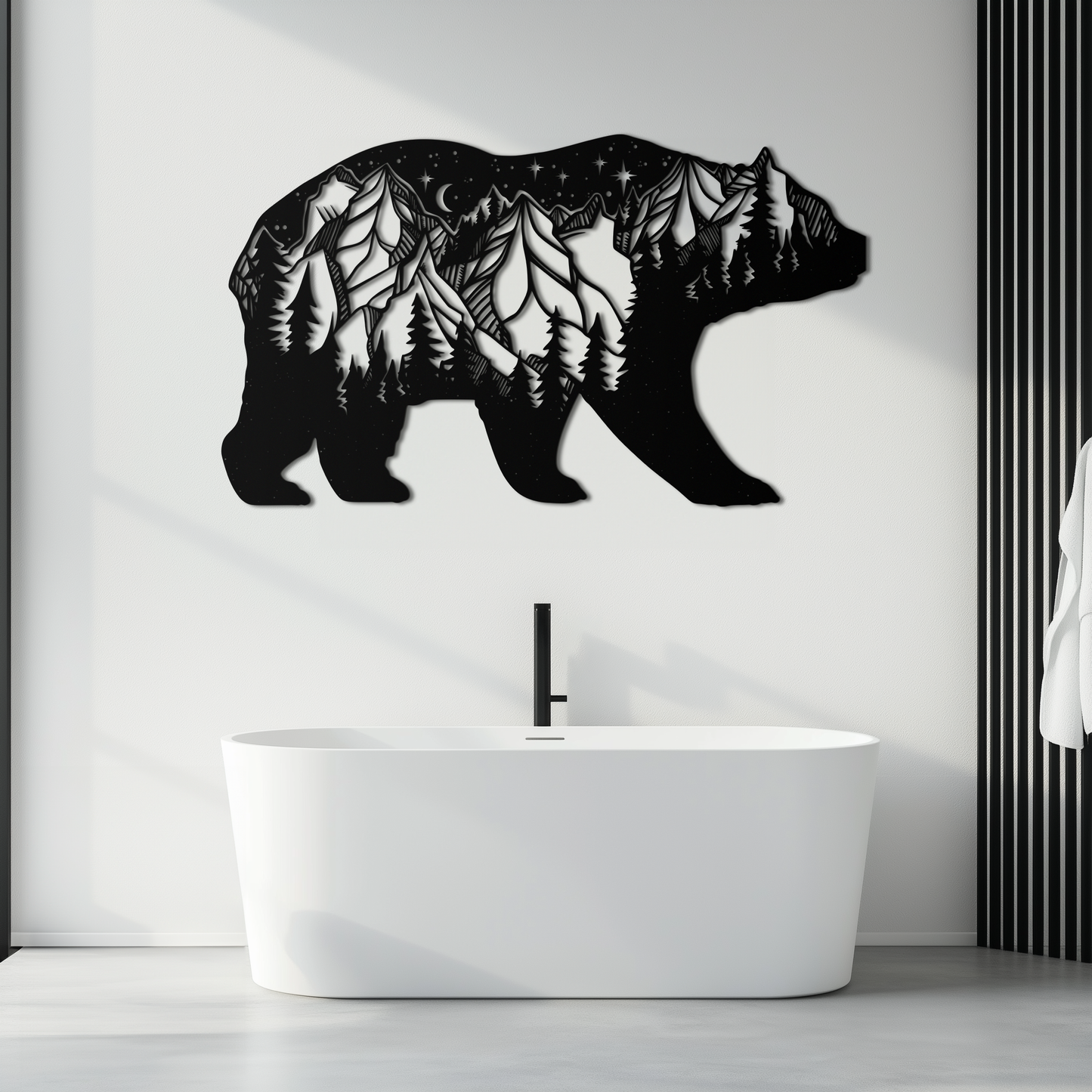 Mountain Bear Metal Wall Art