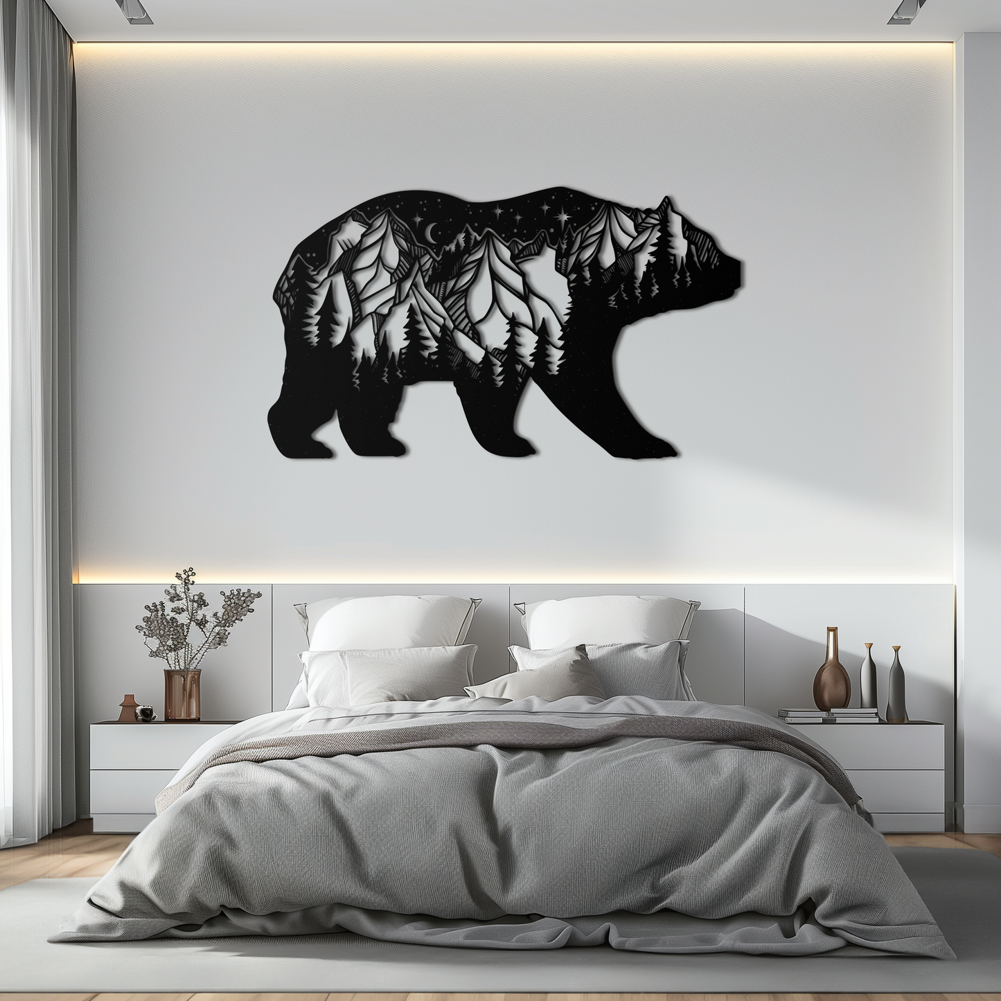 Mountain Bear Metal Wall Art