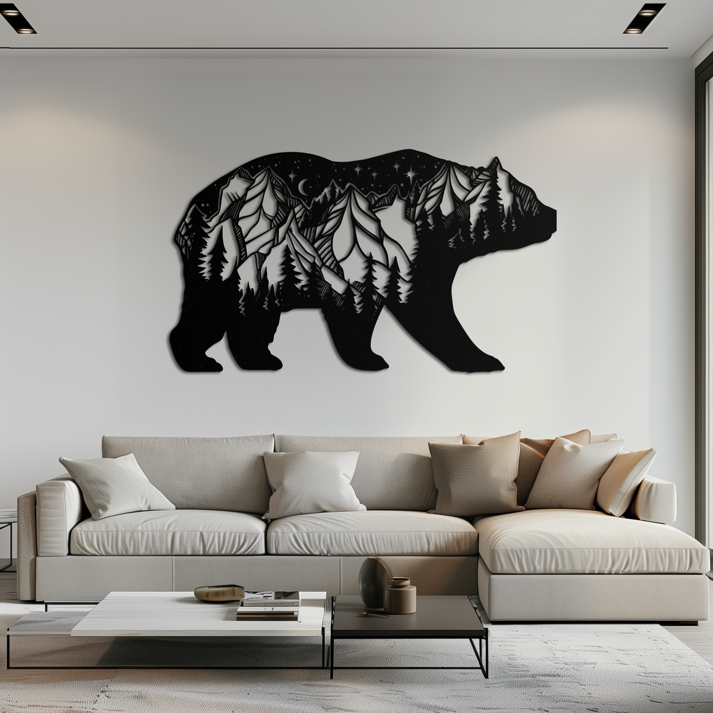 Mountain Bear Metal Wall Art