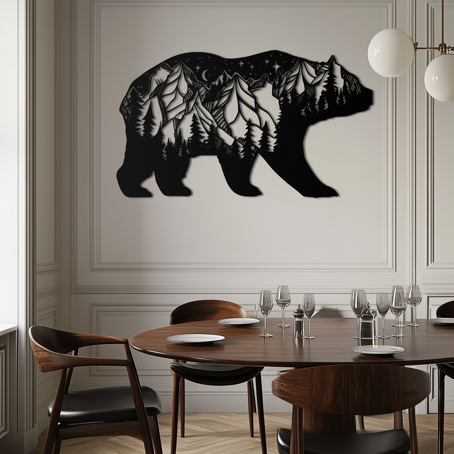 Mountain Bear Metal Wall Art