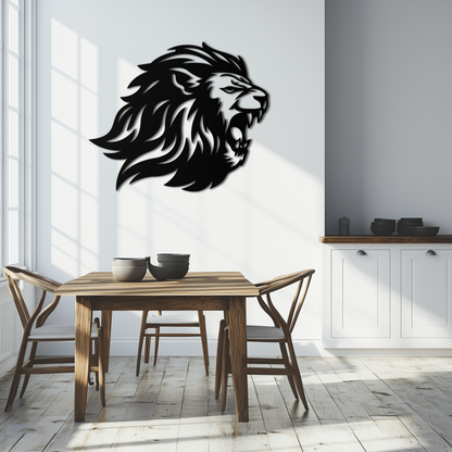 Roaring Lion Metal Wall Art