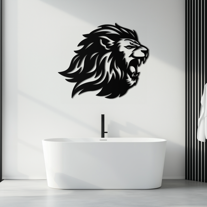 Roaring Lion Metal Wall Art