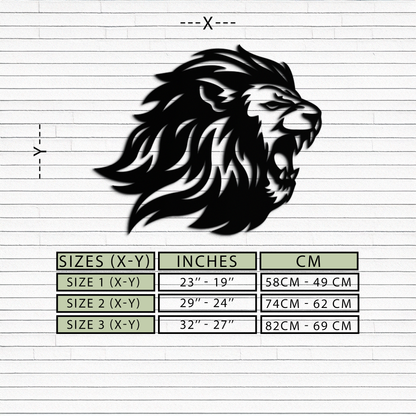 Roaring Lion Metal Wall Art