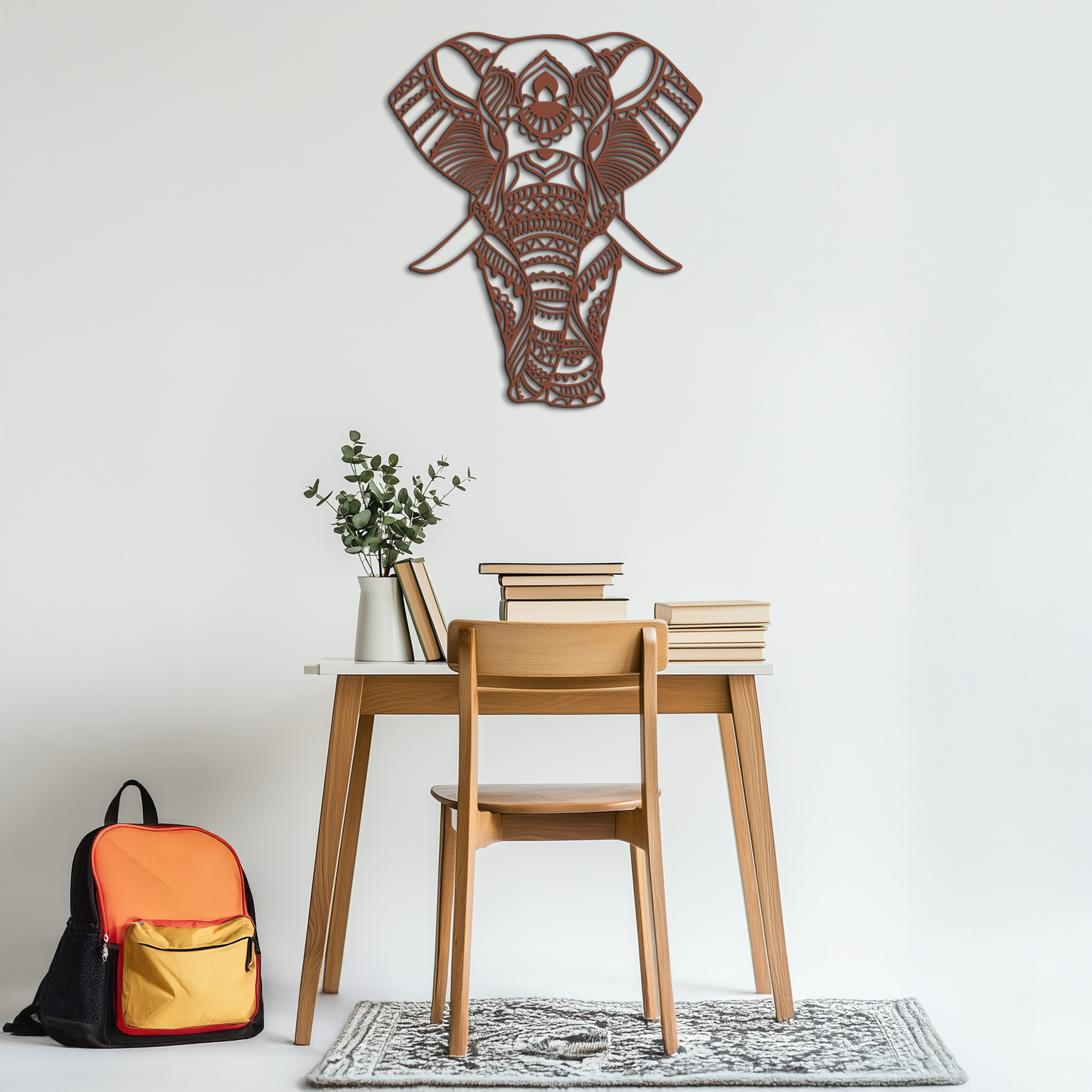 Mandala Elephant Metal Wall Art - Boho Animal Decor