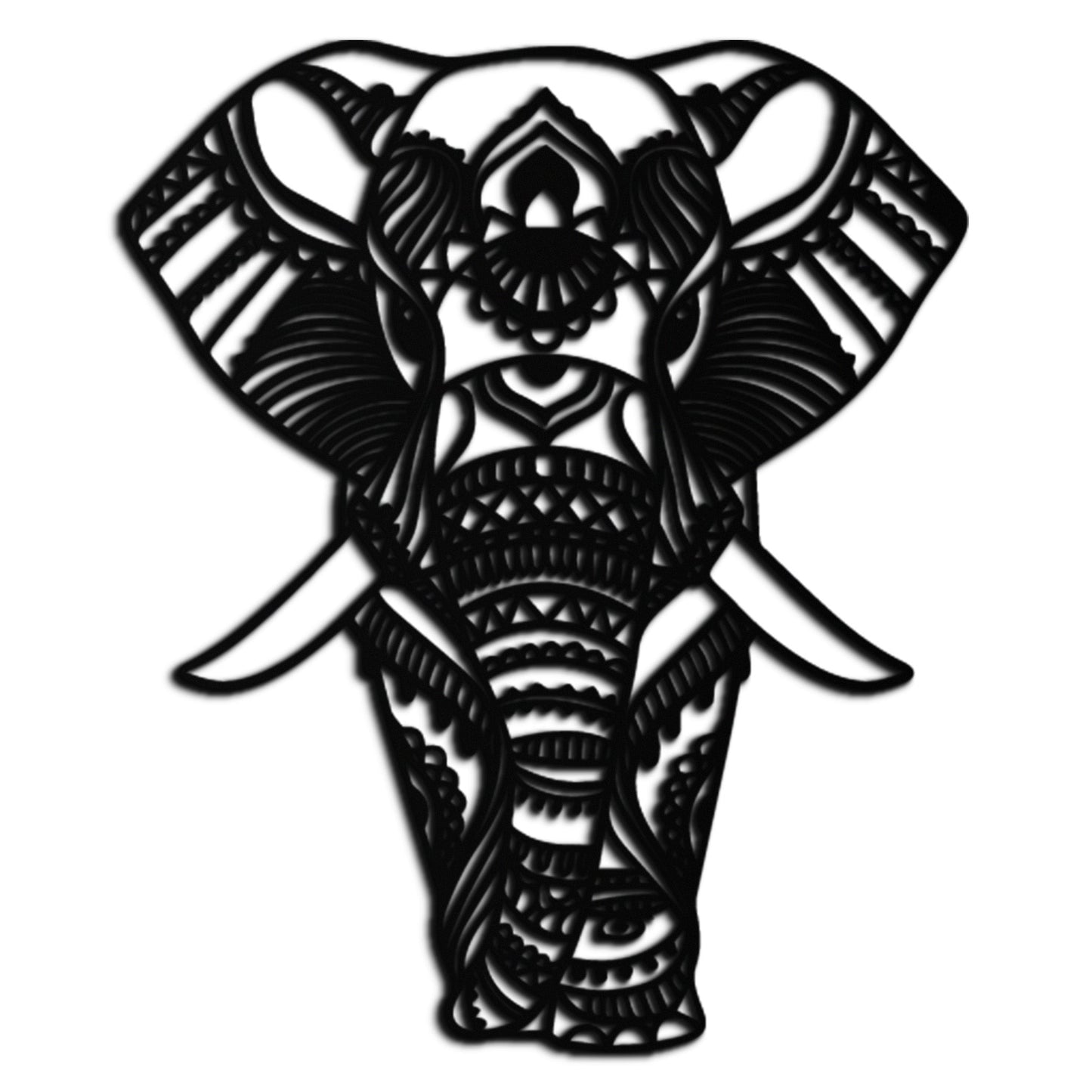 Mandala Elephant Metal Wall Art - Boho Animal Decor