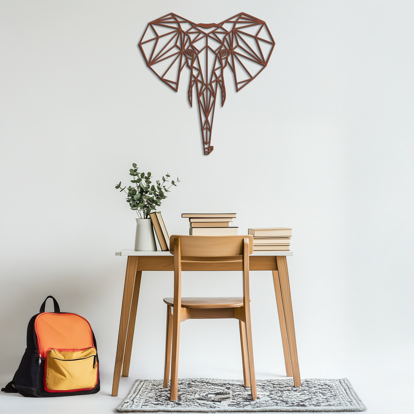 Geometric Elephant Metal Wall Art - Modern Abstract Decor