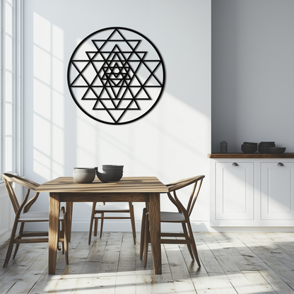 Sri Yantra Sacred Geometry Metal Wall Art