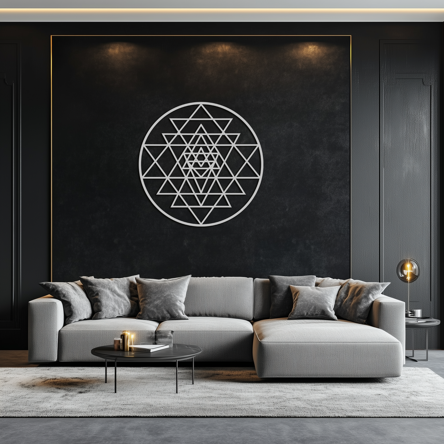 Sri Yantra Sacred Geometry Metal Wall Art