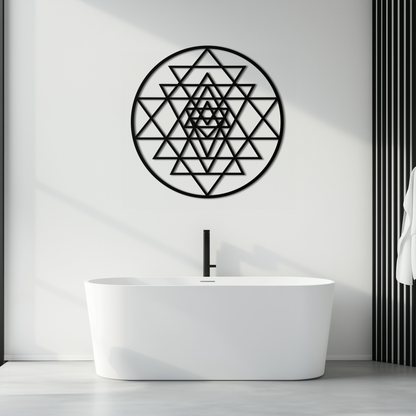 Sri Yantra Sacred Geometry Metal Wall Art