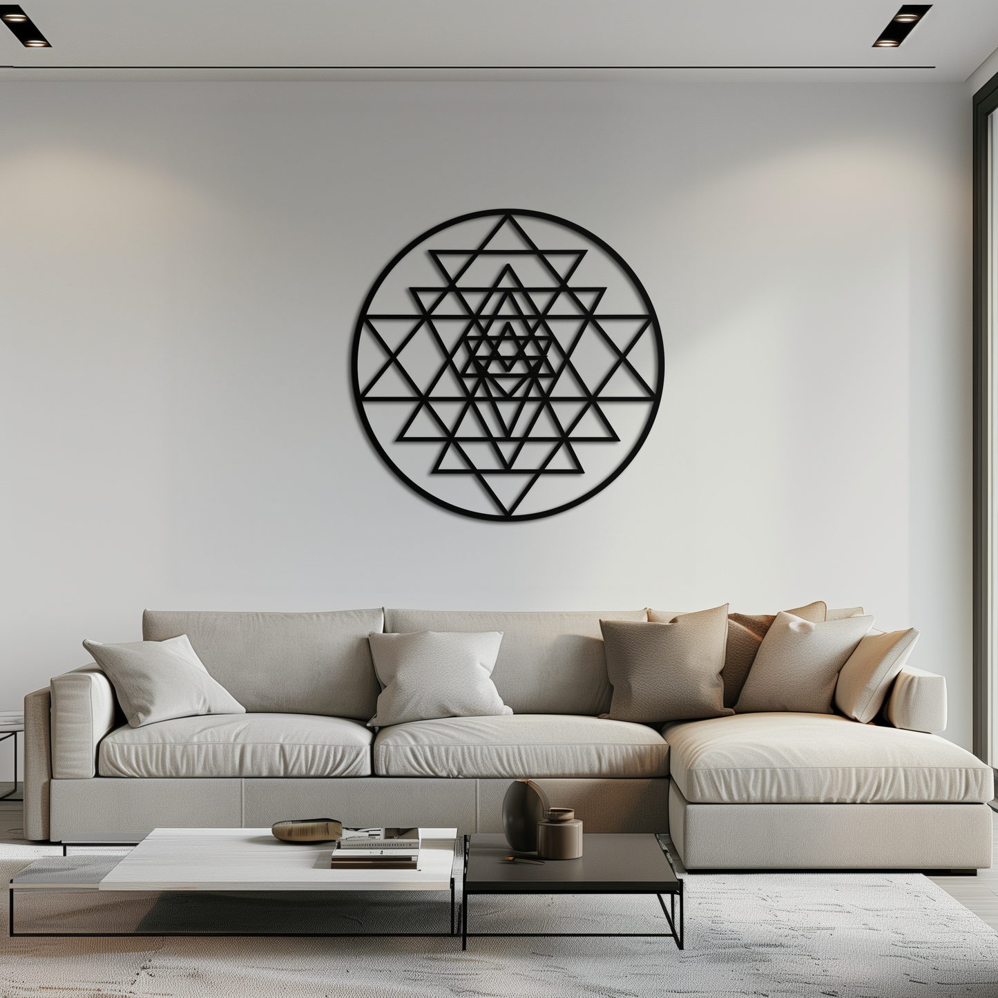 Sri Yantra Sacred Geometry Metal Wall Art