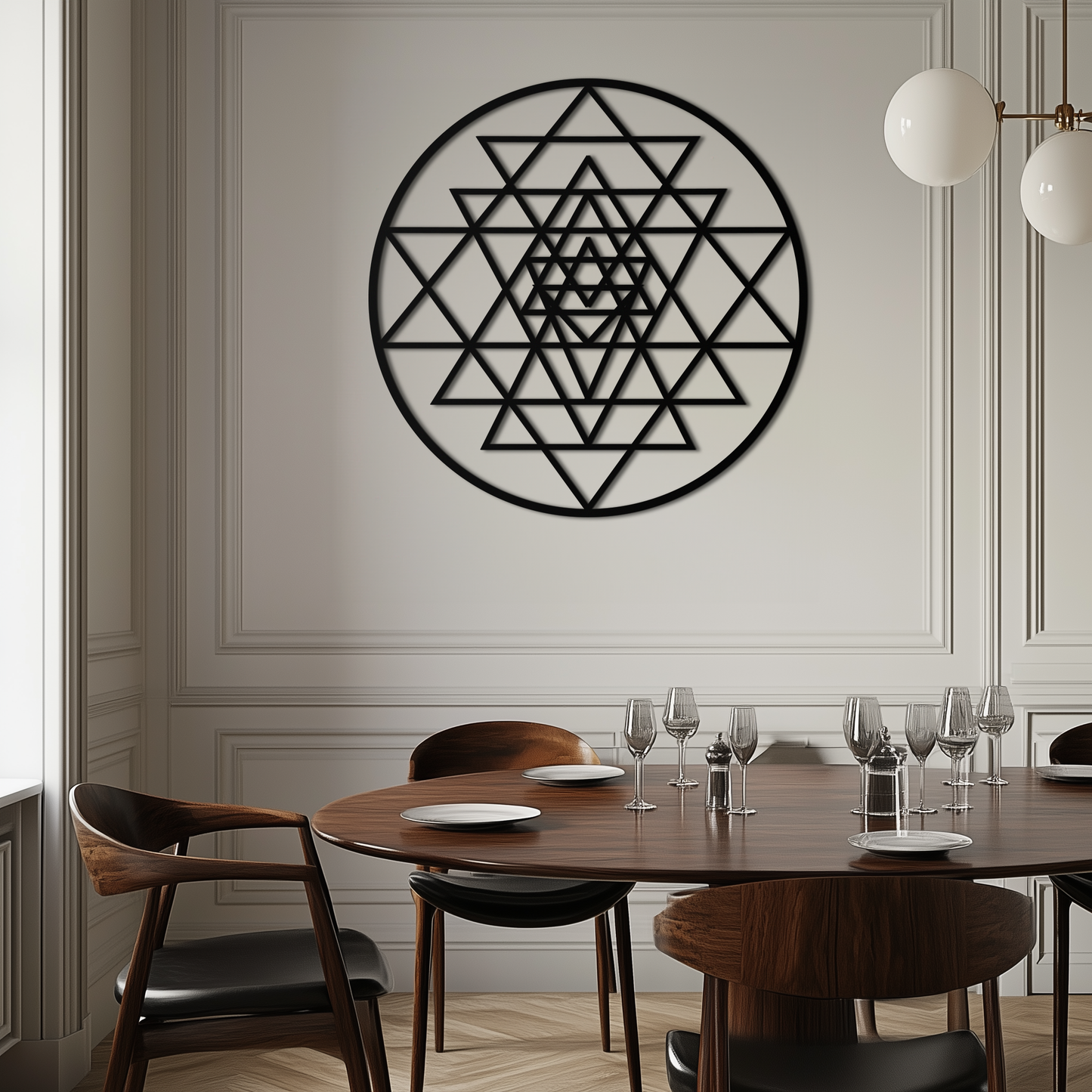 Sri Yantra Sacred Geometry Metal Wall Art