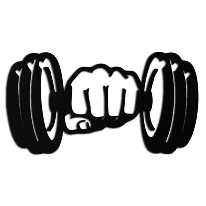 Dumbbell Power Fist Metal Wall Art