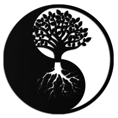 Yin Yang Tree of Life Metal Wall Art