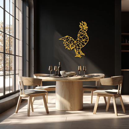 Geometric Rooster Metal Wall Art - Modern Farmhouse Decor