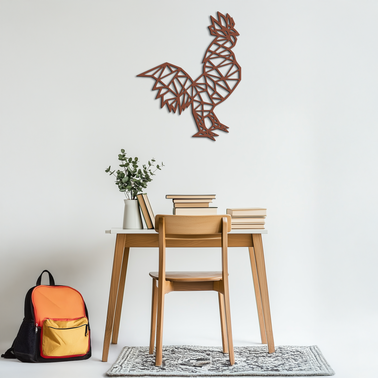 Geometric Rooster Metal Wall Art - Modern Farmhouse Decor