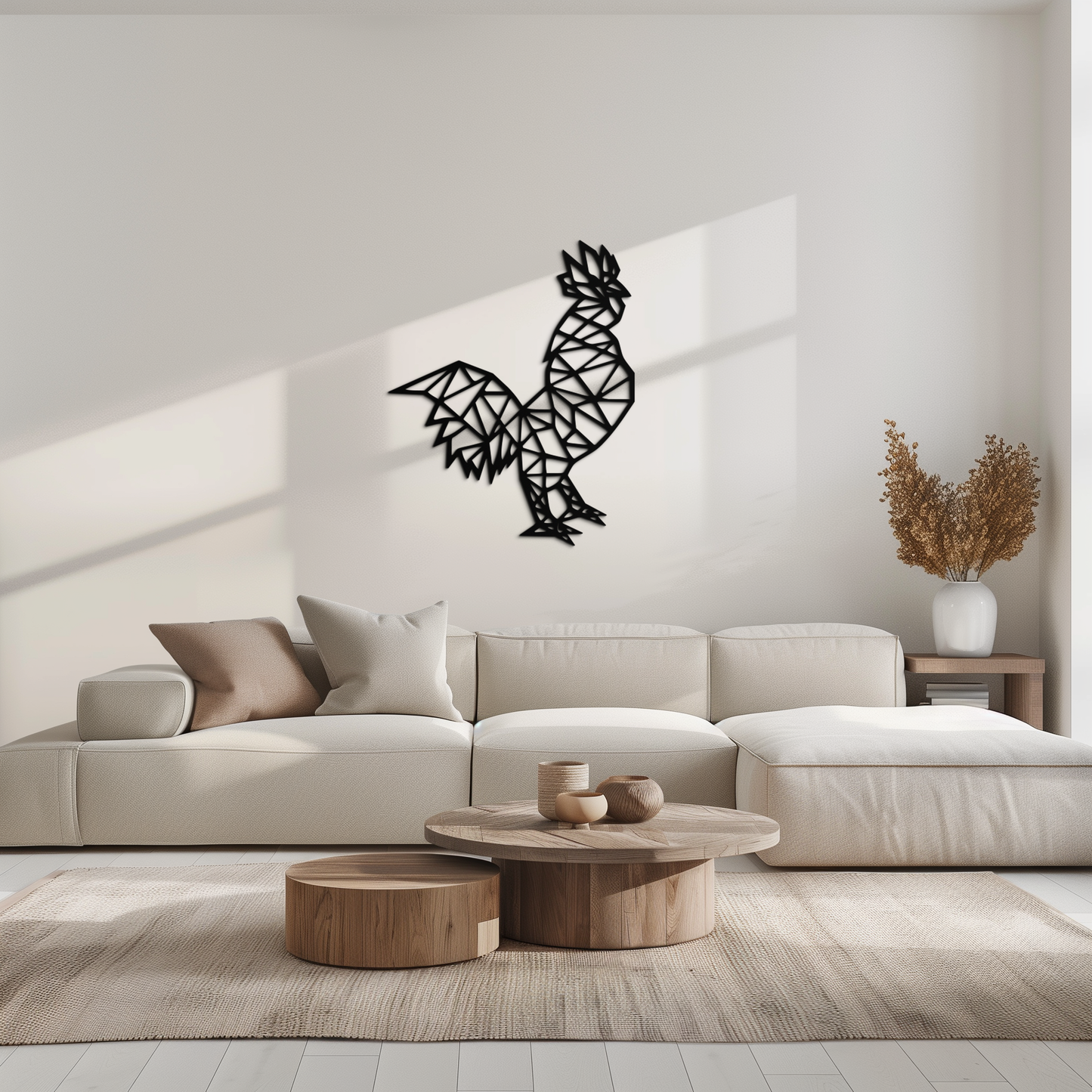 Geometric Rooster Metal Wall Art - Modern Farmhouse Decor