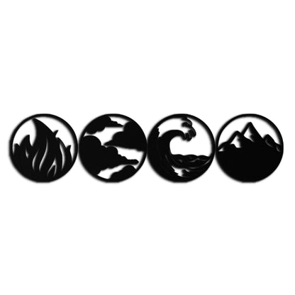 Four Elements Symbol Set Metal Wall Art