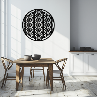 Flower of Life Sacred Geometry Metal Wall Art