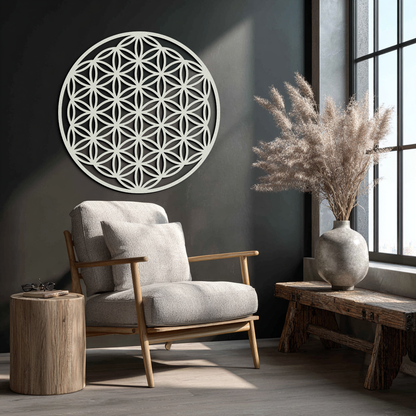 Flower of Life Sacred Geometry Metal Wall Art