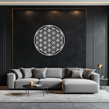 Flower of Life Sacred Geometry Metal Wall Art