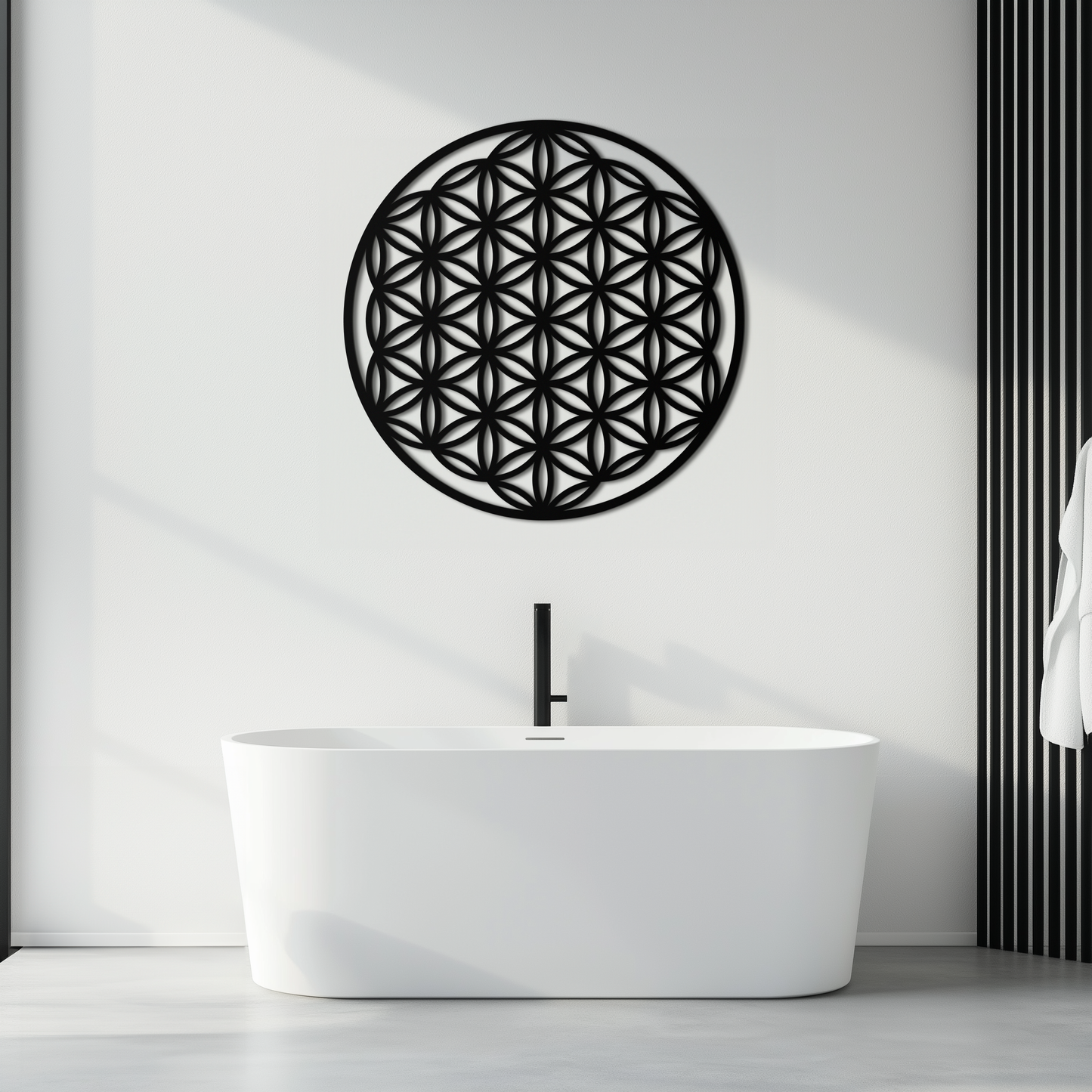 Sacred Geometry Metal Wall Art - Flower of Life Design - KAF158