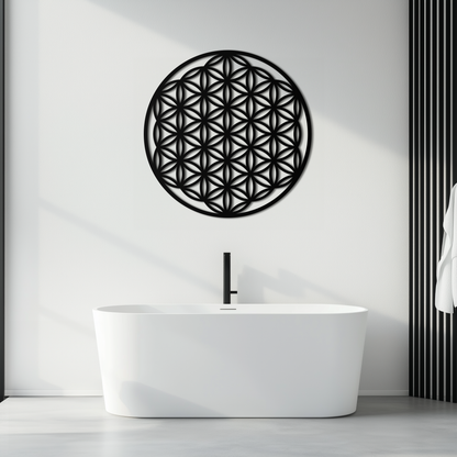 Flower of Life Sacred Geometry Metal Wall Art