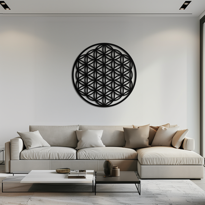 Flower of Life Sacred Geometry Metal Wall Art