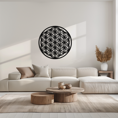 Flower of Life Sacred Geometry Metal Wall Art