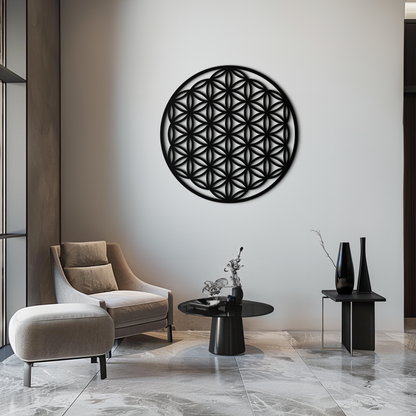 Flower of Life Sacred Geometry Metal Wall Art