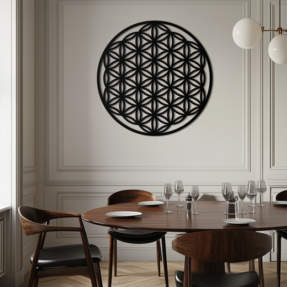 Flower of Life Sacred Geometry Metal Wall Art