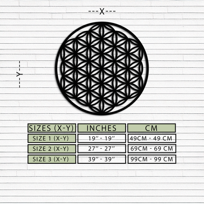 Flower of Life Sacred Geometry Metal Wall Art