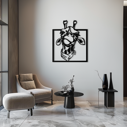 Giraffe Metal Wall Art - Safari Animal Decor
