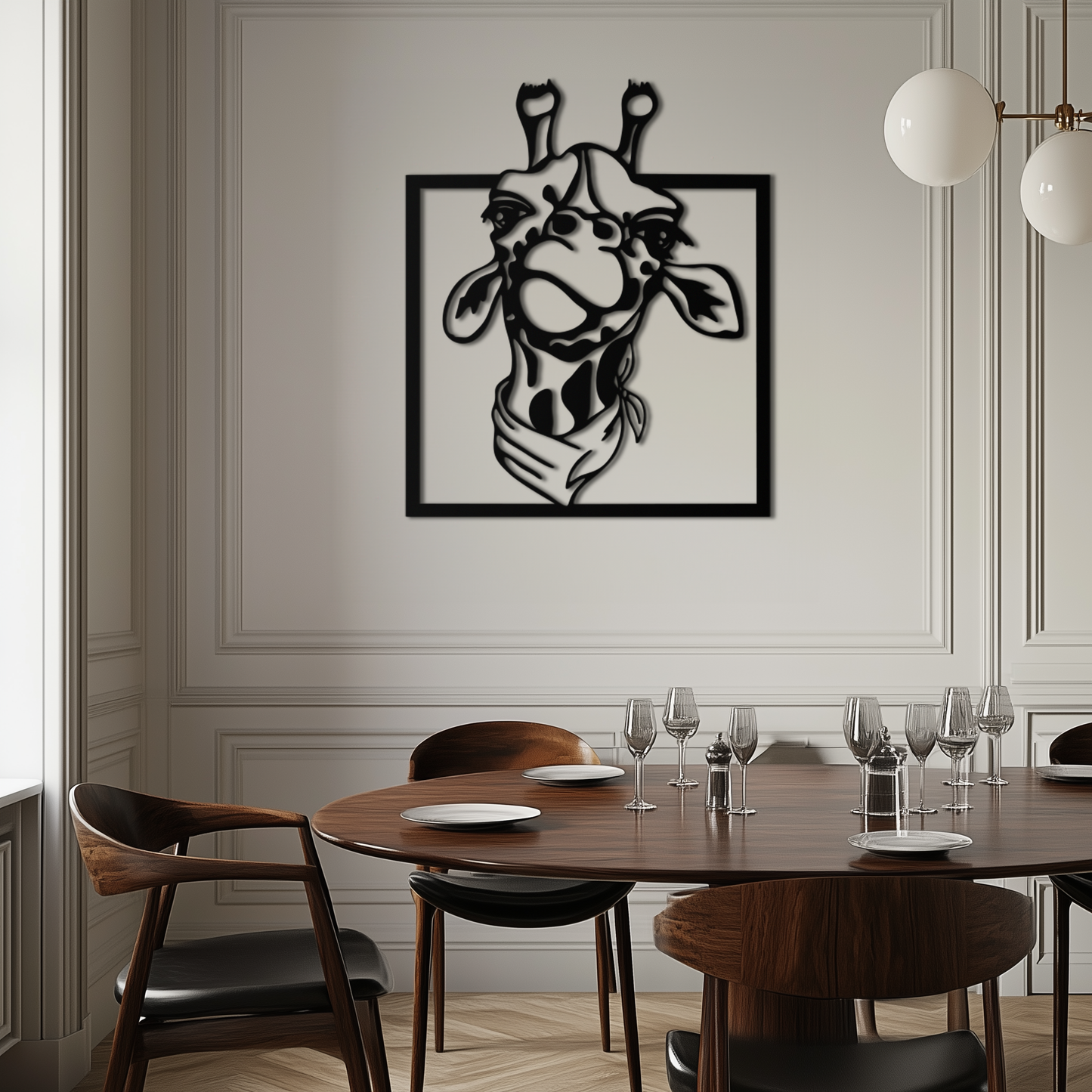 Giraffe Metal Wall Art - Safari Animal Decor
