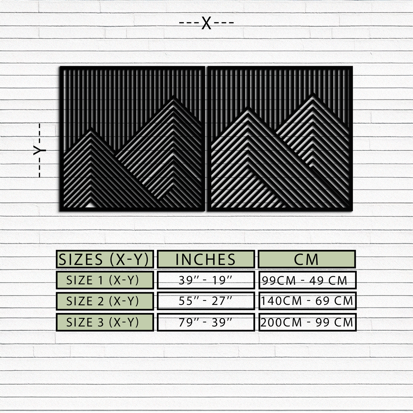 Geometric Mountain Landscape Metal Wall Art