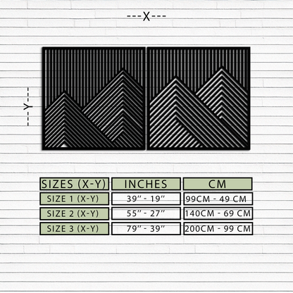 Geometric Mountain Landscape Metal Wall Art