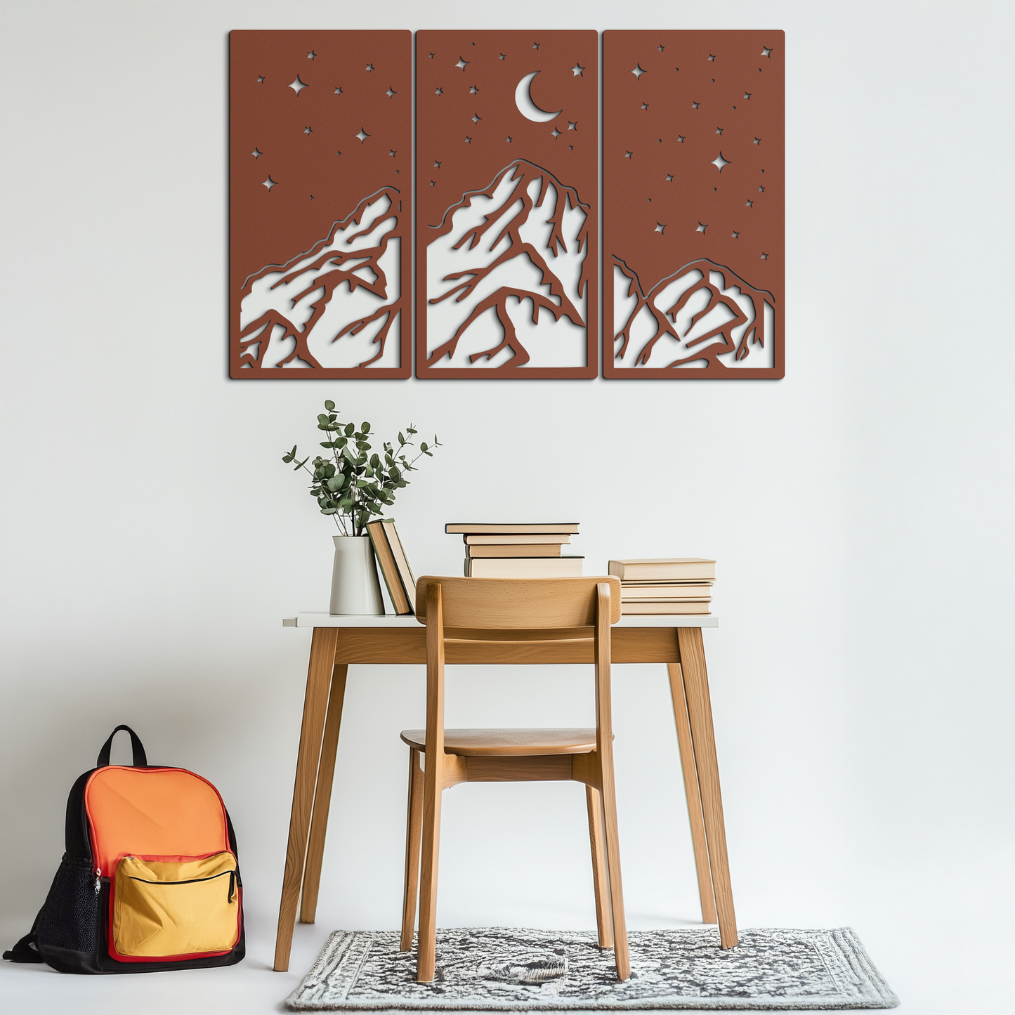 Mountain Nightscape 3-Panel Metal Wall Art