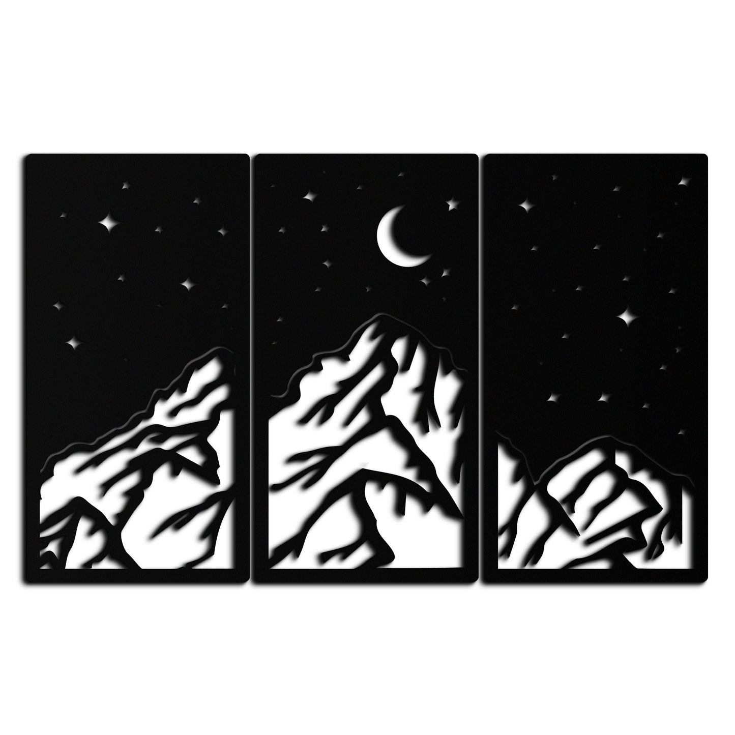 Mountain Nightscape 3-Panel Metal Wall Art