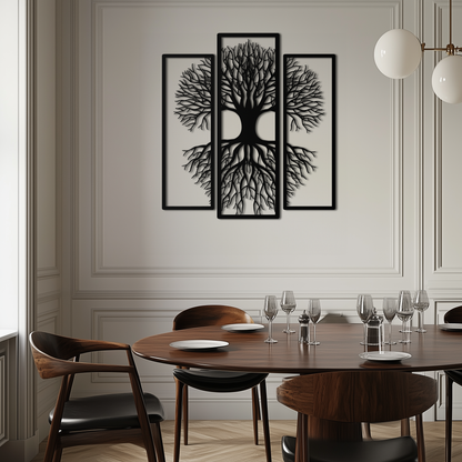 Tree of Life 3-Panel Metal Wall Art