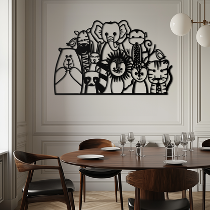 Cute Animal Metal Wall Art - Jungle and Safari Decor