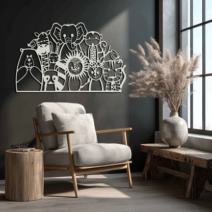 Cute Animal Metal Wall Art - Jungle and Safari Decor