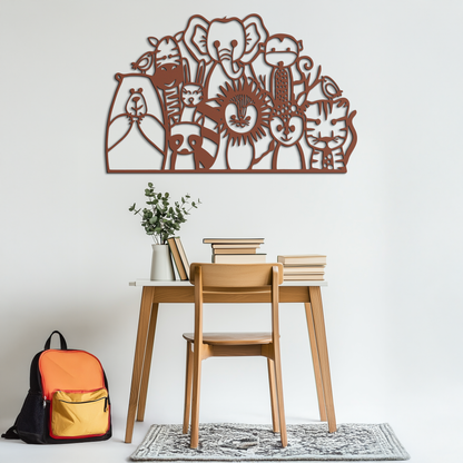 Cute Animal Metal Wall Art - Jungle and Safari Decor