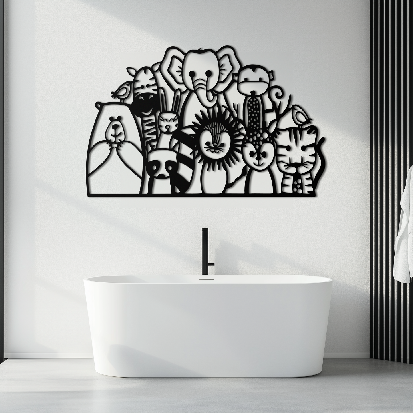 Cute Animal Metal Wall Art - Jungle and Safari Decor