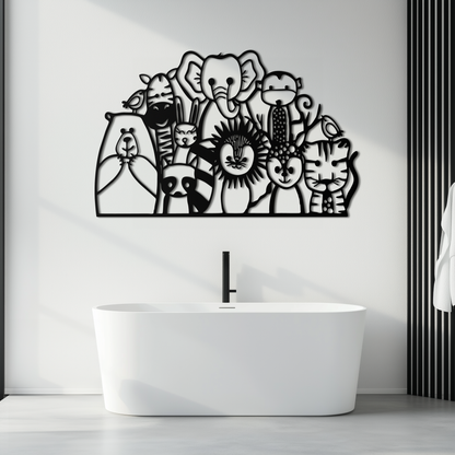 Cute Animal Metal Wall Art - Jungle and Safari Decor