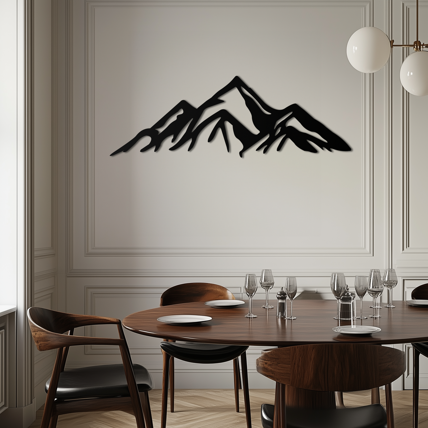 Mountain Peak Silhouette Metal Wall Art