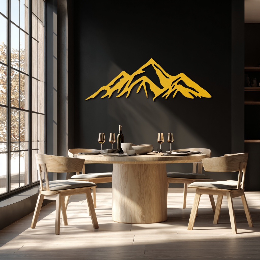 Mountain Peak Silhouette Metal Wall Art