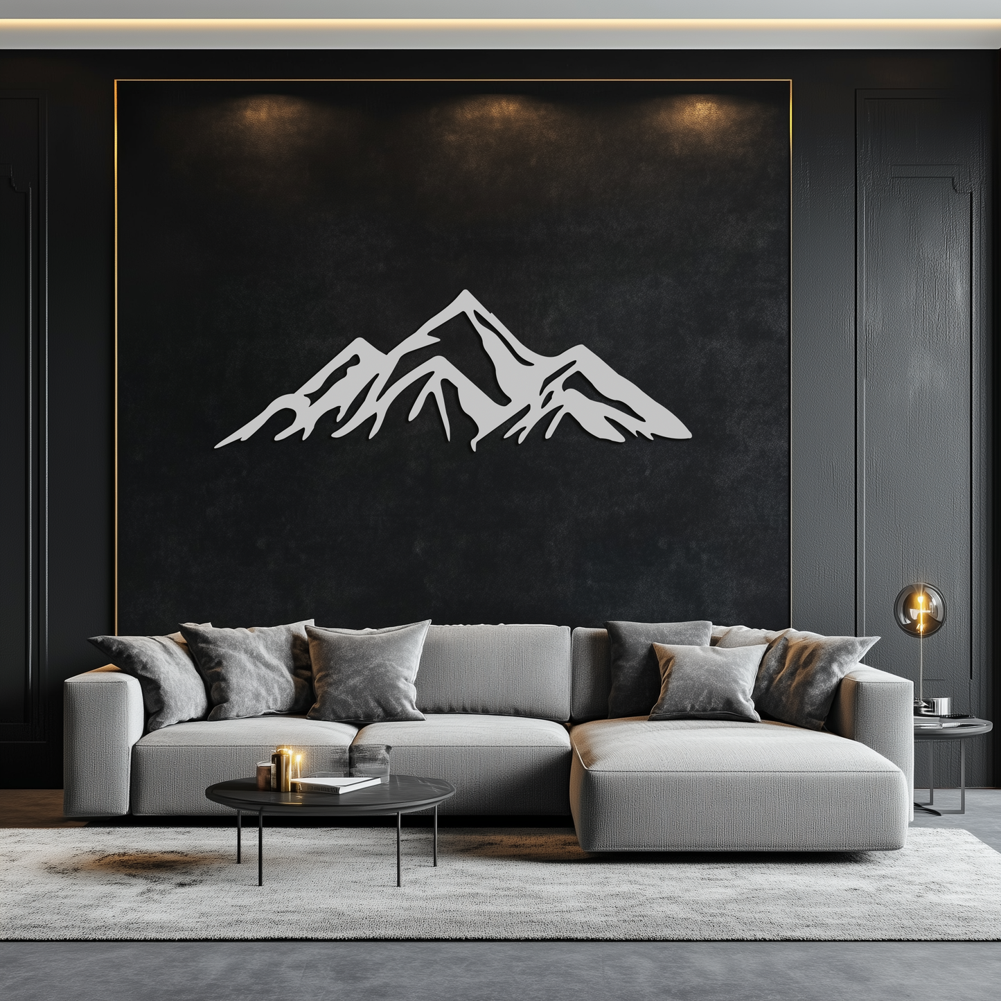 Mountain Peak Silhouette Metal Wall Art