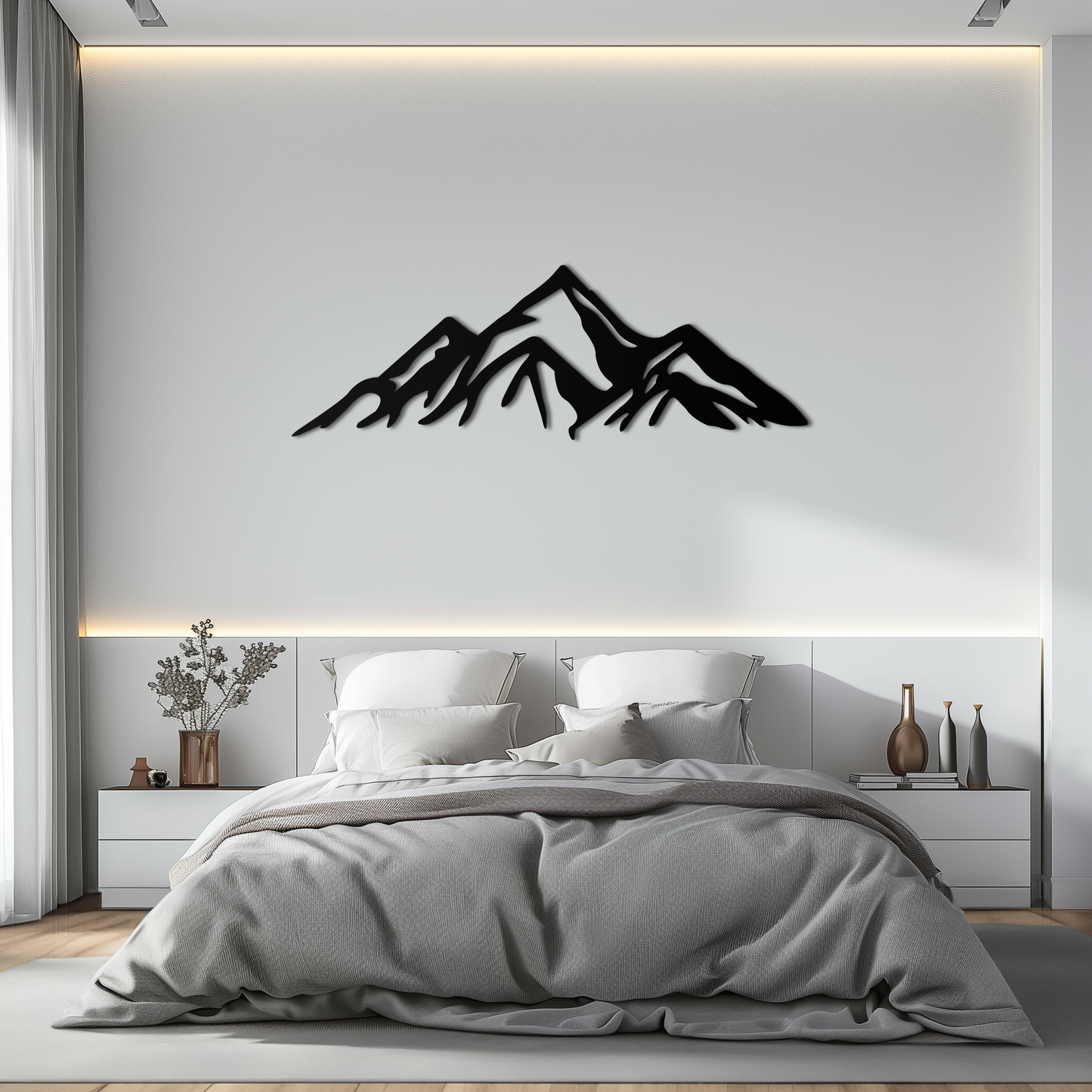 Mountain Peak Silhouette Metal Wall Art
