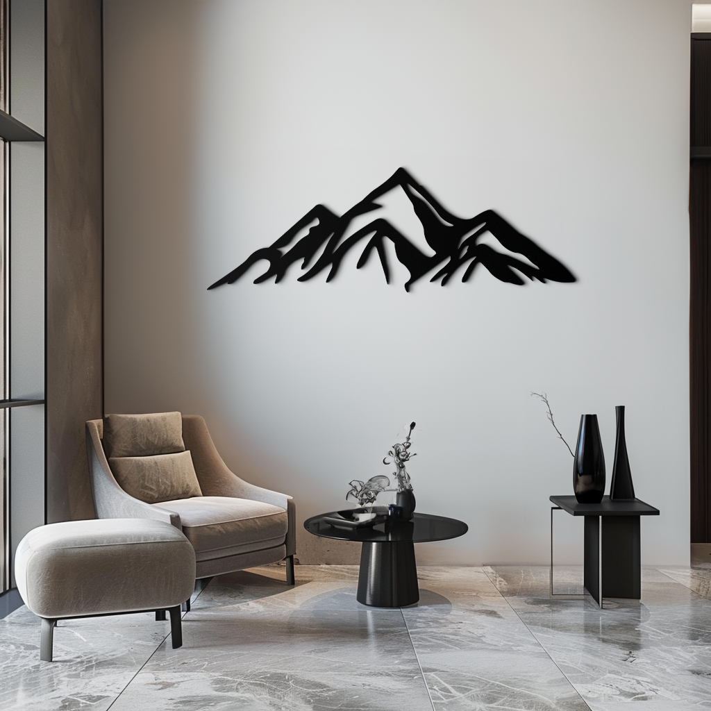 Mountain Peak Silhouette Metal Wall Art