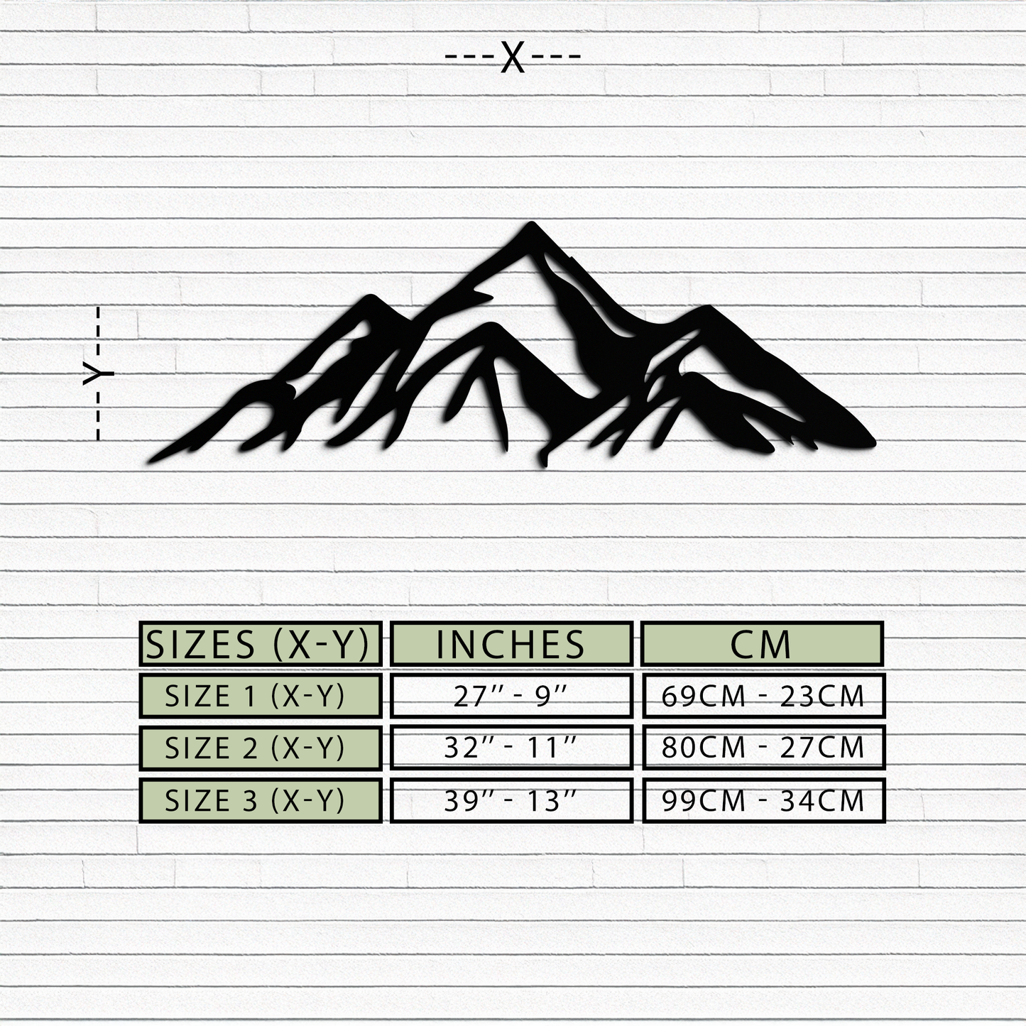 Mountain Peak Silhouette Metal Wall Art